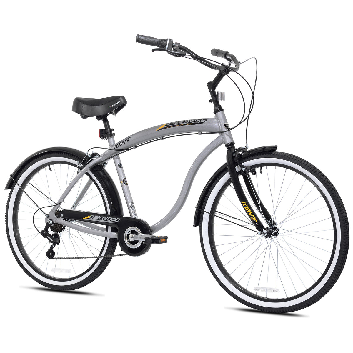 26" Kent Oakwood | Step Over | Grey - (Refurbished) | Cruiser Bike for Men Ages 13+