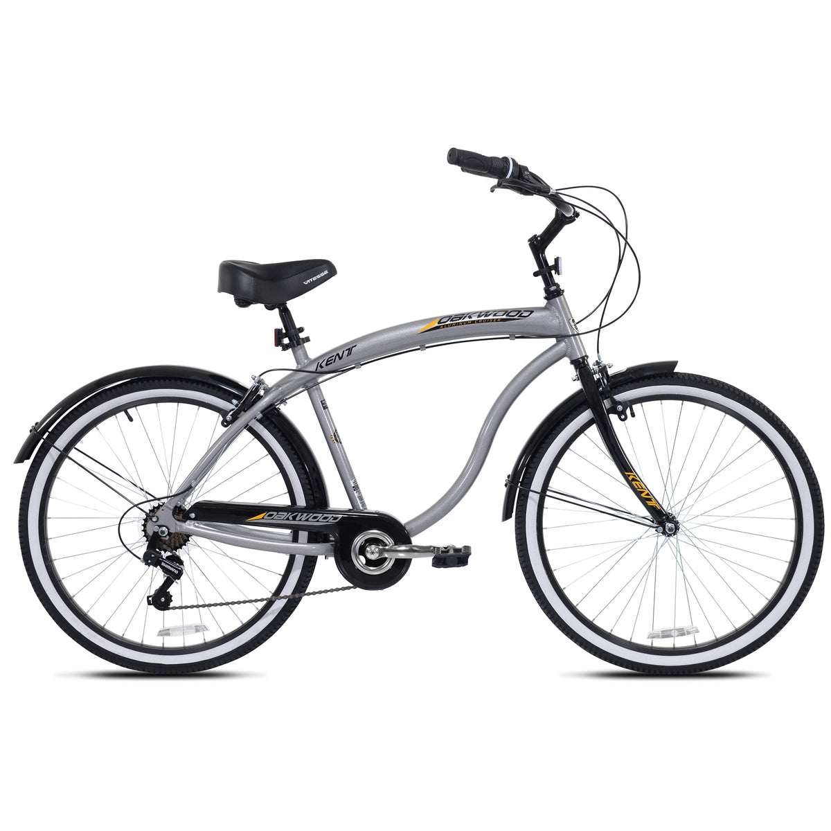 26" Kent Oakwood | Step Over | Grey - (Refurbished) | Cruiser Bike for Men Ages 13+