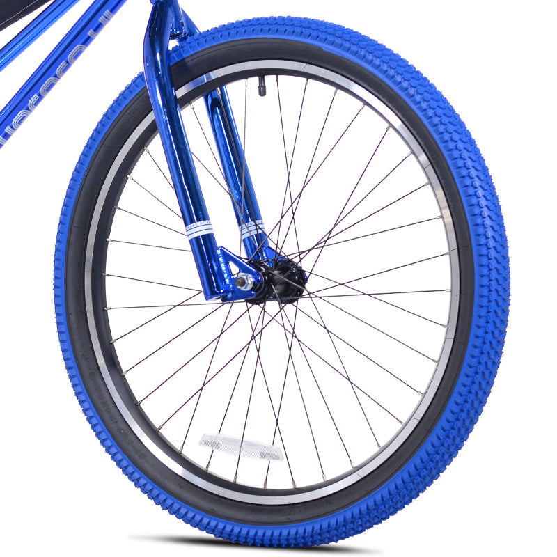 24" Thruster Tri-Power Pro XL Blue Chrome, Front Wheel