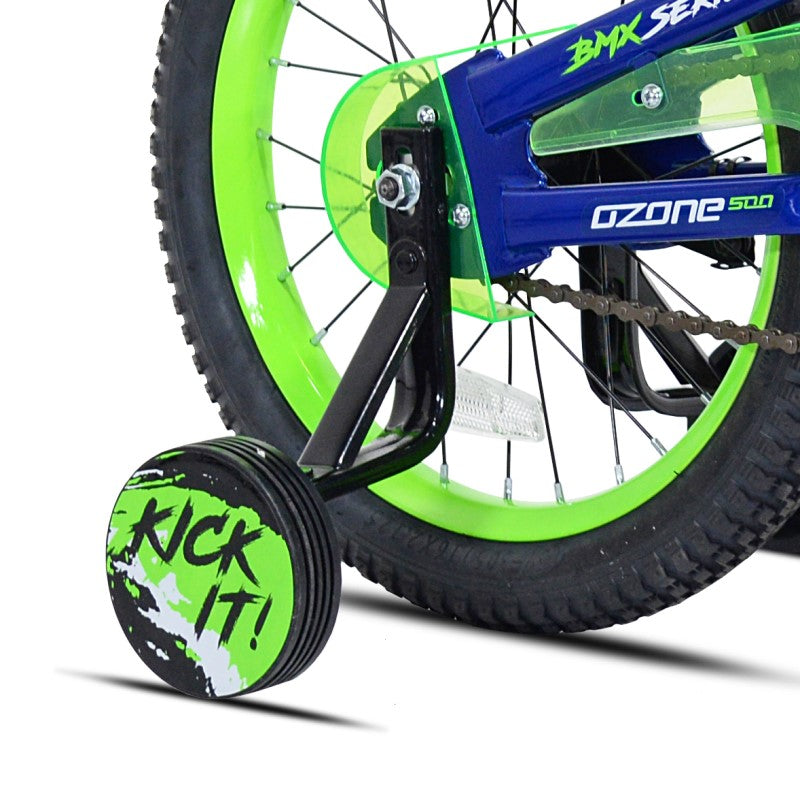 16" Ozone 500 Kick It Green Blue White, Replacement Training Wheel (Set)