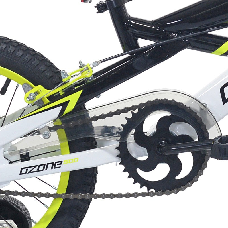 16" Boy's Ozone 500 Kick It Black White Yellow, Replacement Chainguard