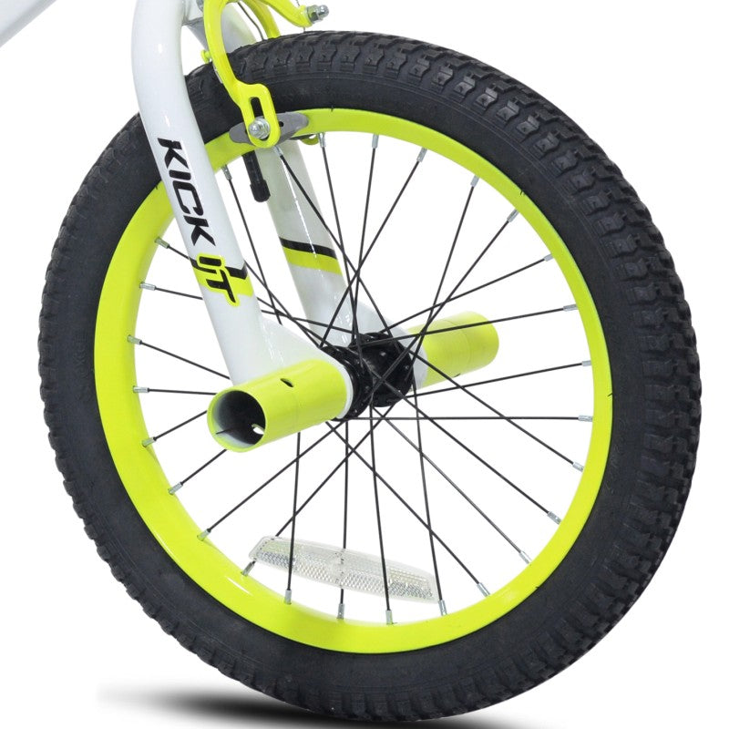16" Boy's Ozone 500 Kick It Black White Yellow, Replacement Front Wheel
