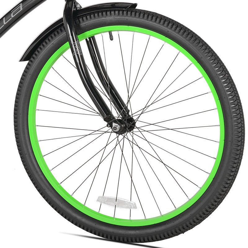 26" Men's Kent La Jolla Black Green, Replacement Front Wheel