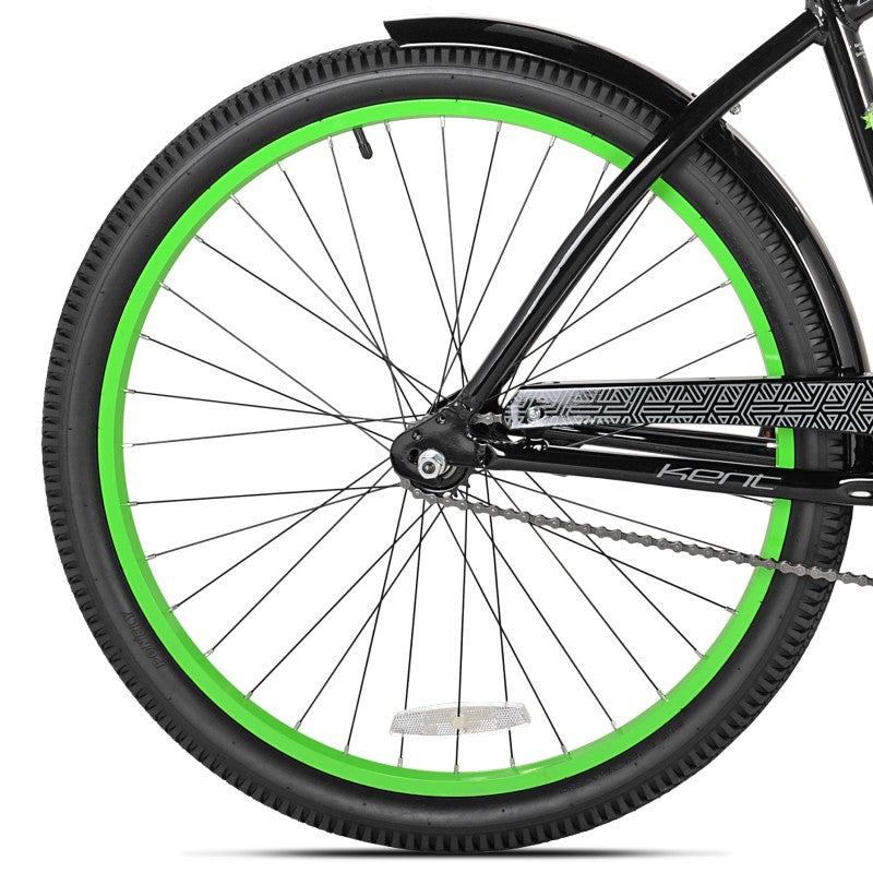 26" Men's Kent La Jolla Black Green, Replacement Rear Wheel